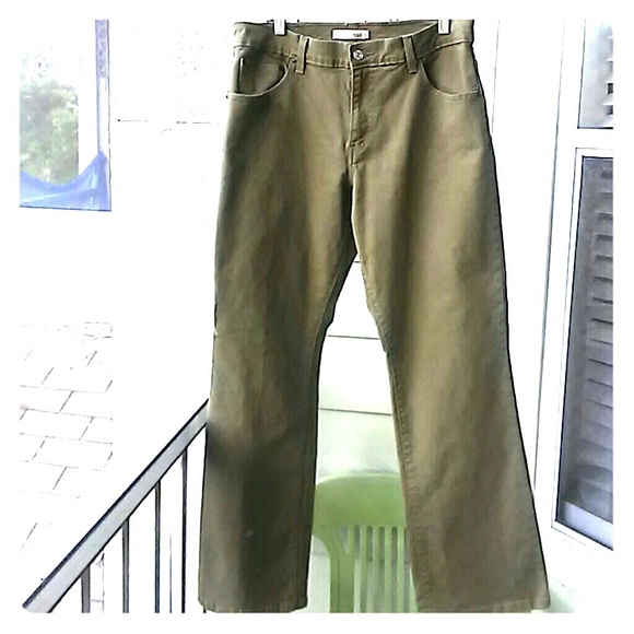 olive green bootcut jeans